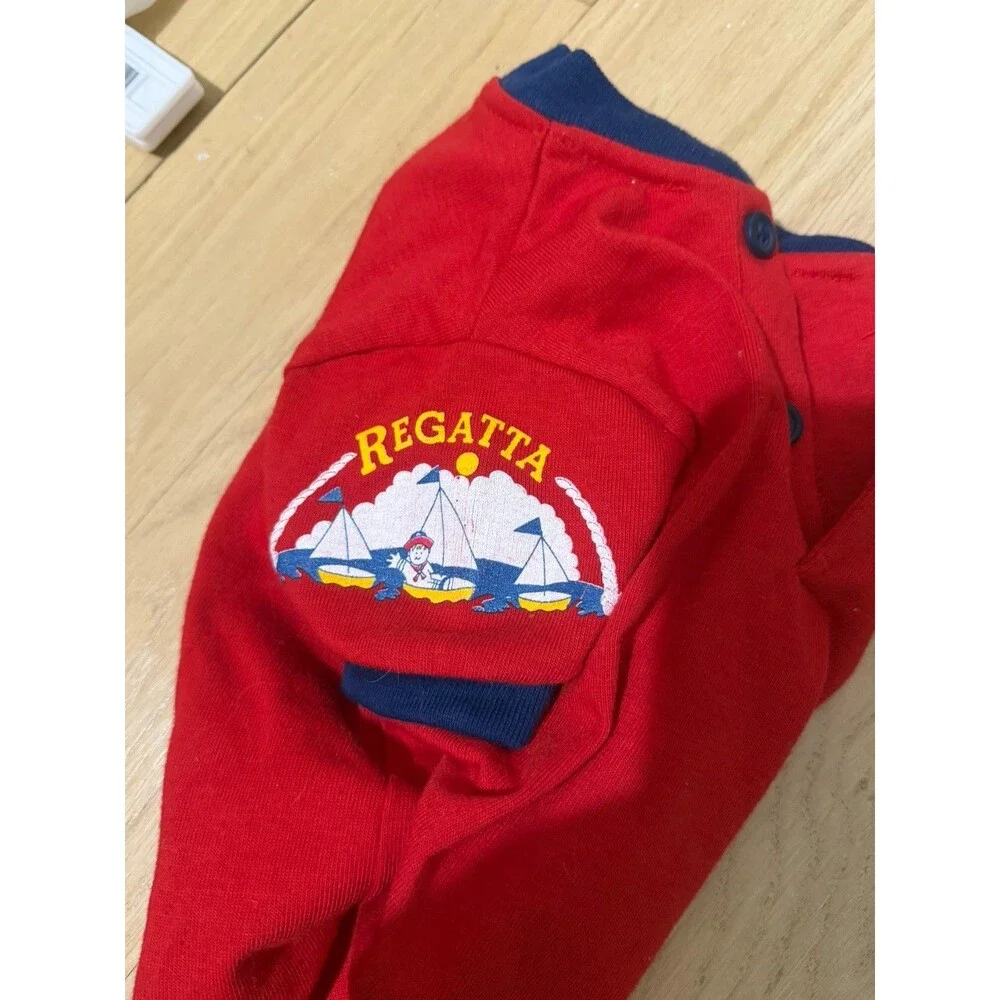 Vintage OshKosh B’Gosh Polo Red Size 6-9 Months Sailing Regata Boats